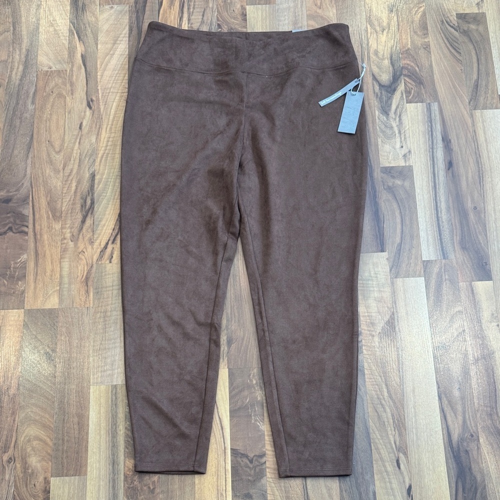 Soft Surroundings faux suede pull-on Leggings saddle
